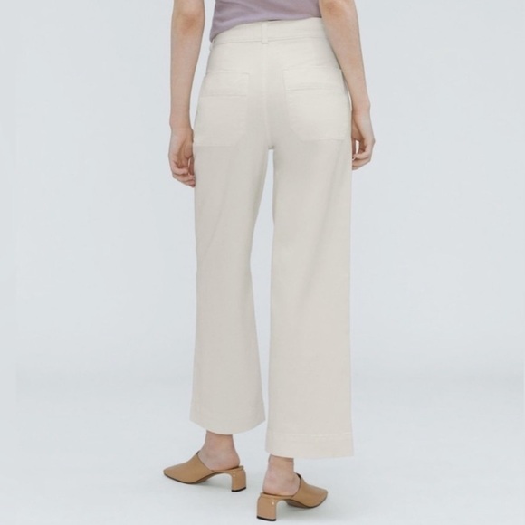 Everlane The Organic Wide-Leg 2.0 Crop Pant Bone 6 - Picture 2 of 10